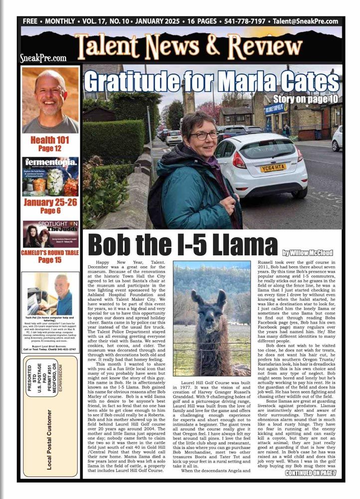 Ashland Sneak Preview newspaper cover January 2025 issue