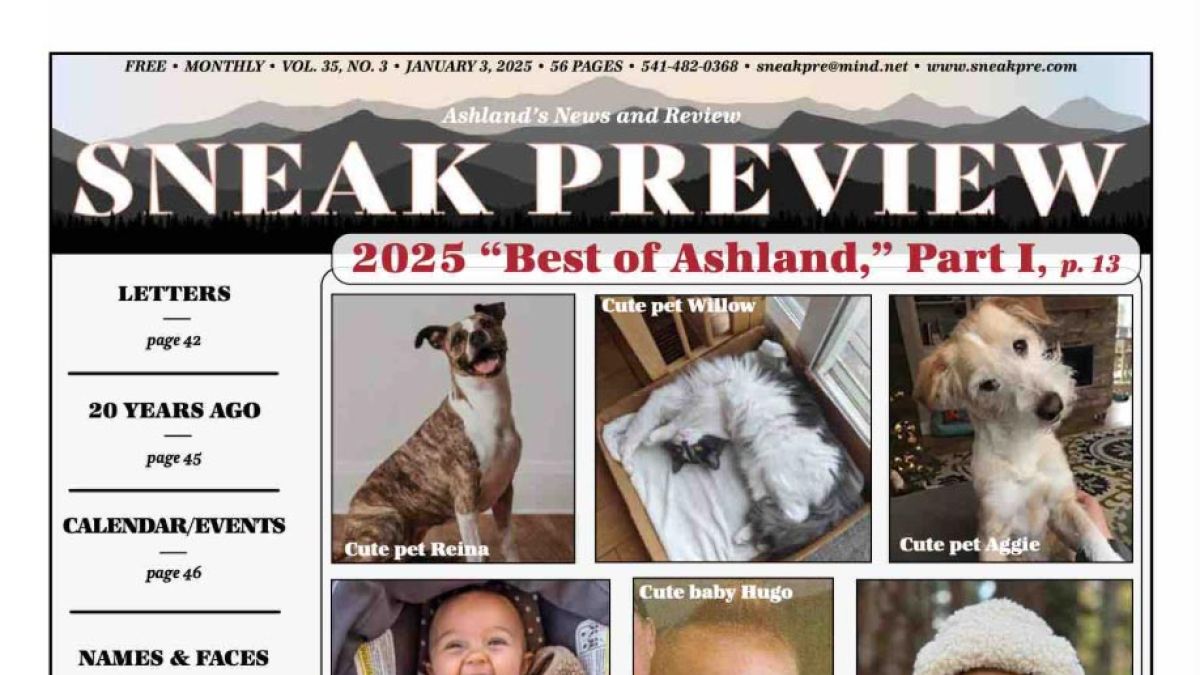 Best of Ashland 2025 in the free Sneak Preview newspaper